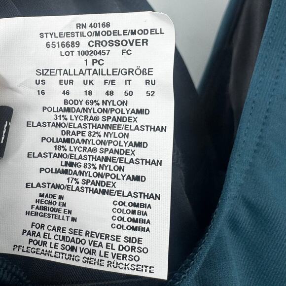 Miraclesuit Illusionists Crossover Mesh One Piece Swimsuit Nova Green SZ 16 NWT - Picture 10 of 12